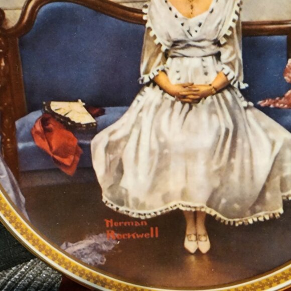 Waiting At the Dance - Norman Rockwell Collectors' Plate VTG - Picture 3 of 7